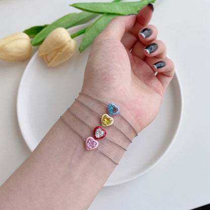 [Raffine] Pulsera romántica con forma de corazón brillante para enamorados