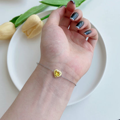 [Raffine] Pulsera romántica con forma de corazón brillante para enamorados
