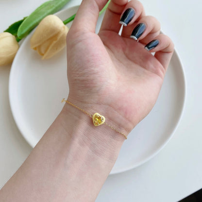 [Raffine] Pulsera romántica con forma de corazón brillante para enamorados