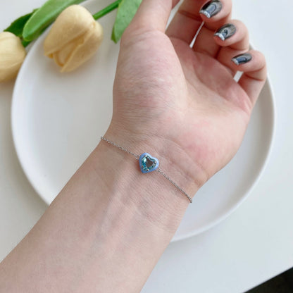 [Raffine] Pulsera romántica con forma de corazón brillante para enamorados