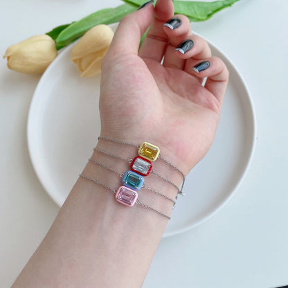 [Raffine] Pulsera diaria de corte esmeralda brillante y colorida de 2.0 quilates