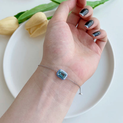 [Raffine] Pulsera diaria de corte esmeralda brillante y colorida de 2.0 quilates