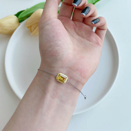 [Raffine] Pulsera diaria de corte esmeralda brillante y colorida de 2.0 quilates