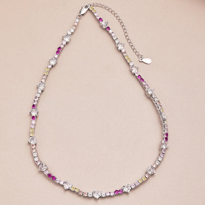 [Raffine]Delicate Colorful Rainbow Tennis Chain