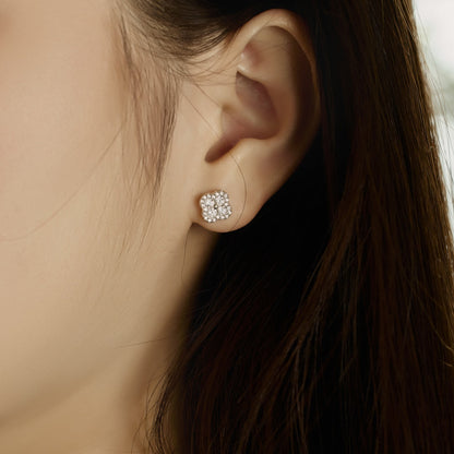 [Raffine]Boucles d'oreilles en forme de fleur de trèfle à quatre feuilles