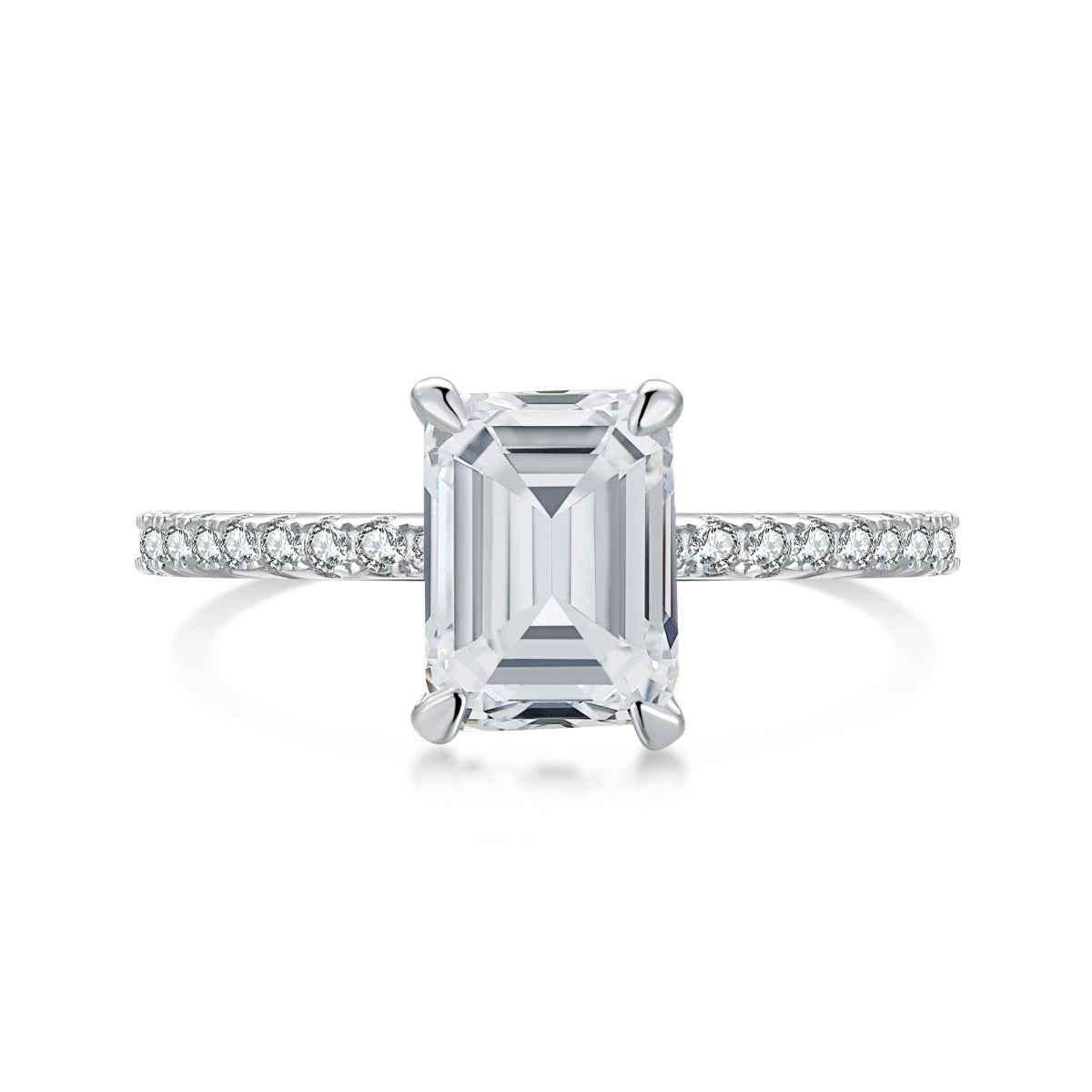 [Raffine] Anillo de fiesta de 2,0 quilates con corte radiante y ornamentado brillante
