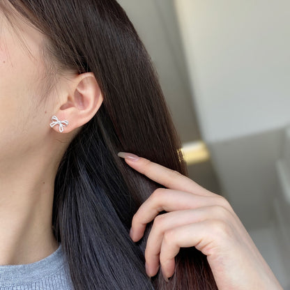 [Raffine]Dainty Bow Shape Earrings