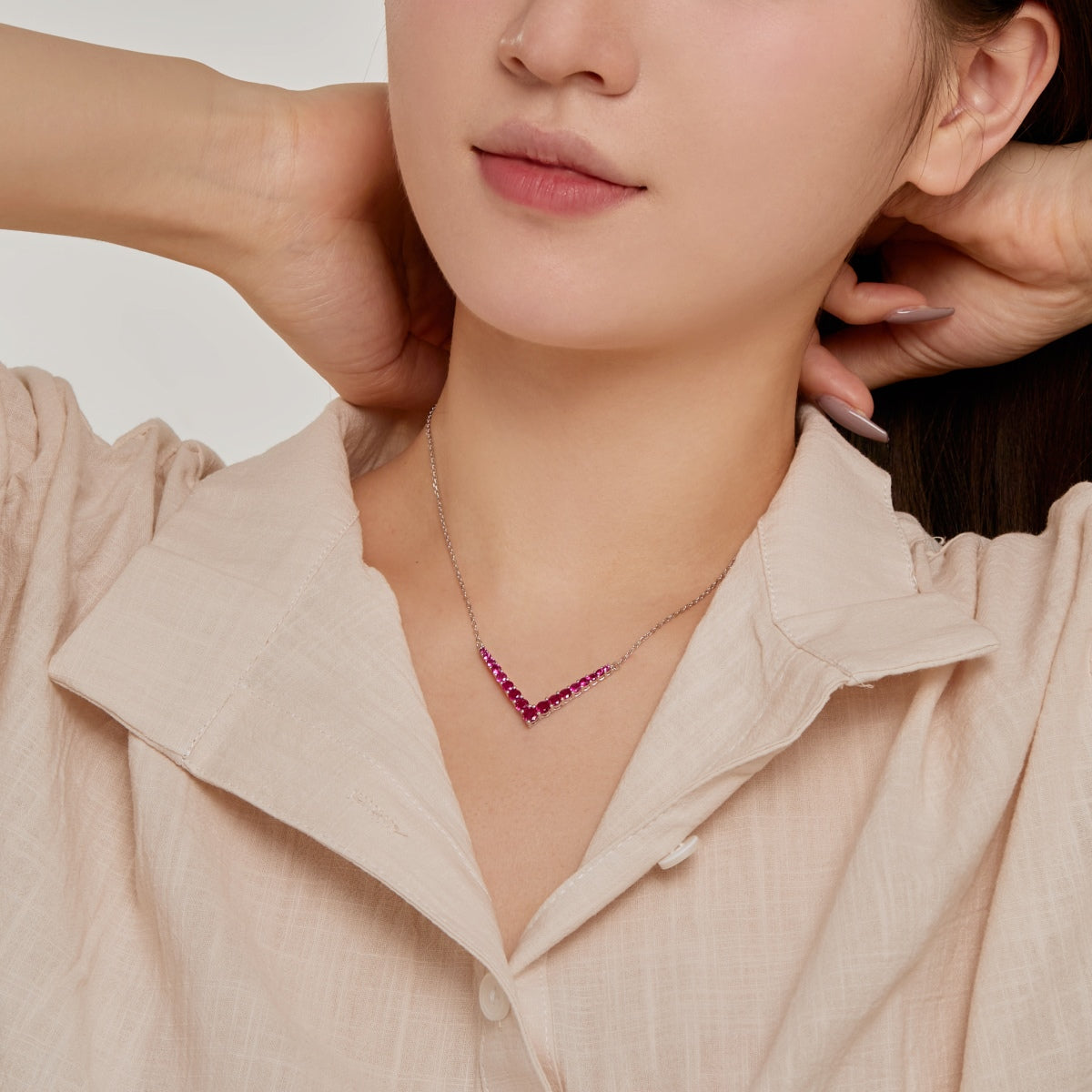 [Raffine]Ornate Round Cut Necklace