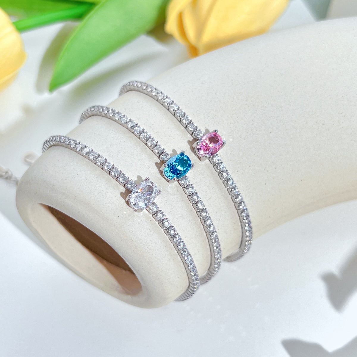 [Raffine] Pulsera diaria de corte ovalado exquisito de 0,75 quilates