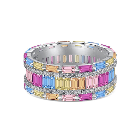 [Raffine] Anillo de fiesta de corte radiante y colorido deslumbrante