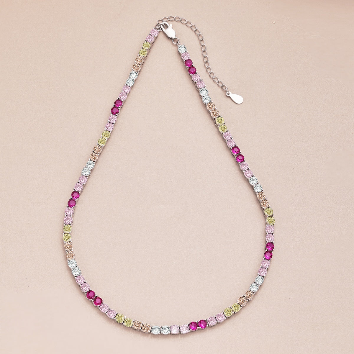 [Raffine]Delicate Colorful Tennis Necklace