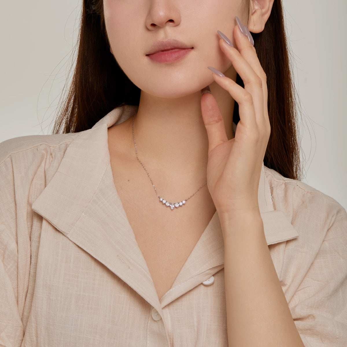 [Raffine]Dainty Colorful Heart Necklace