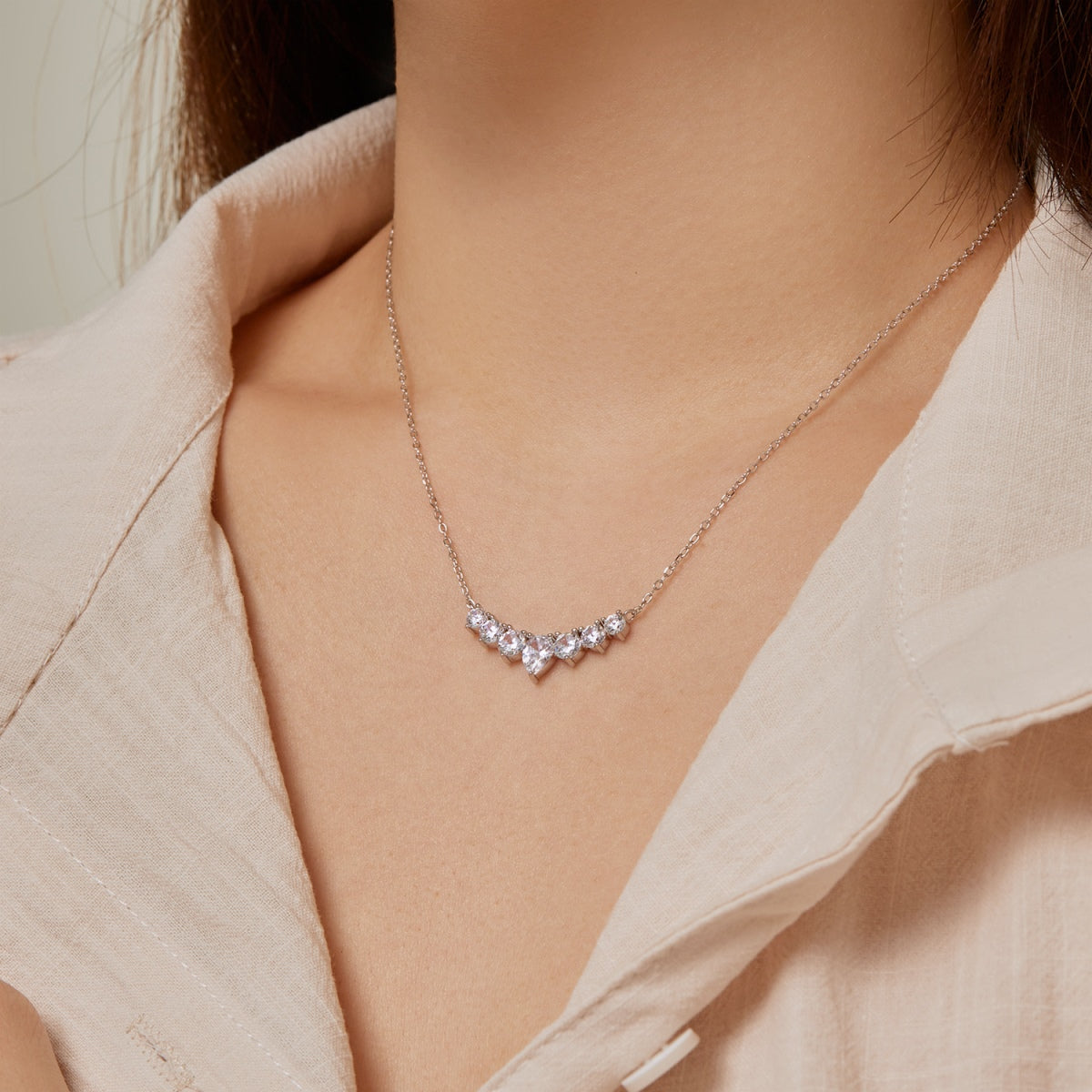 [Raffine]Dainty Colorful Heart Necklace
