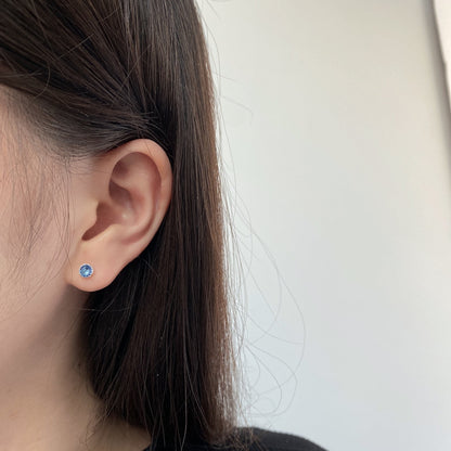 [Raffine]Sparkling Colorful Round Shape Earrings