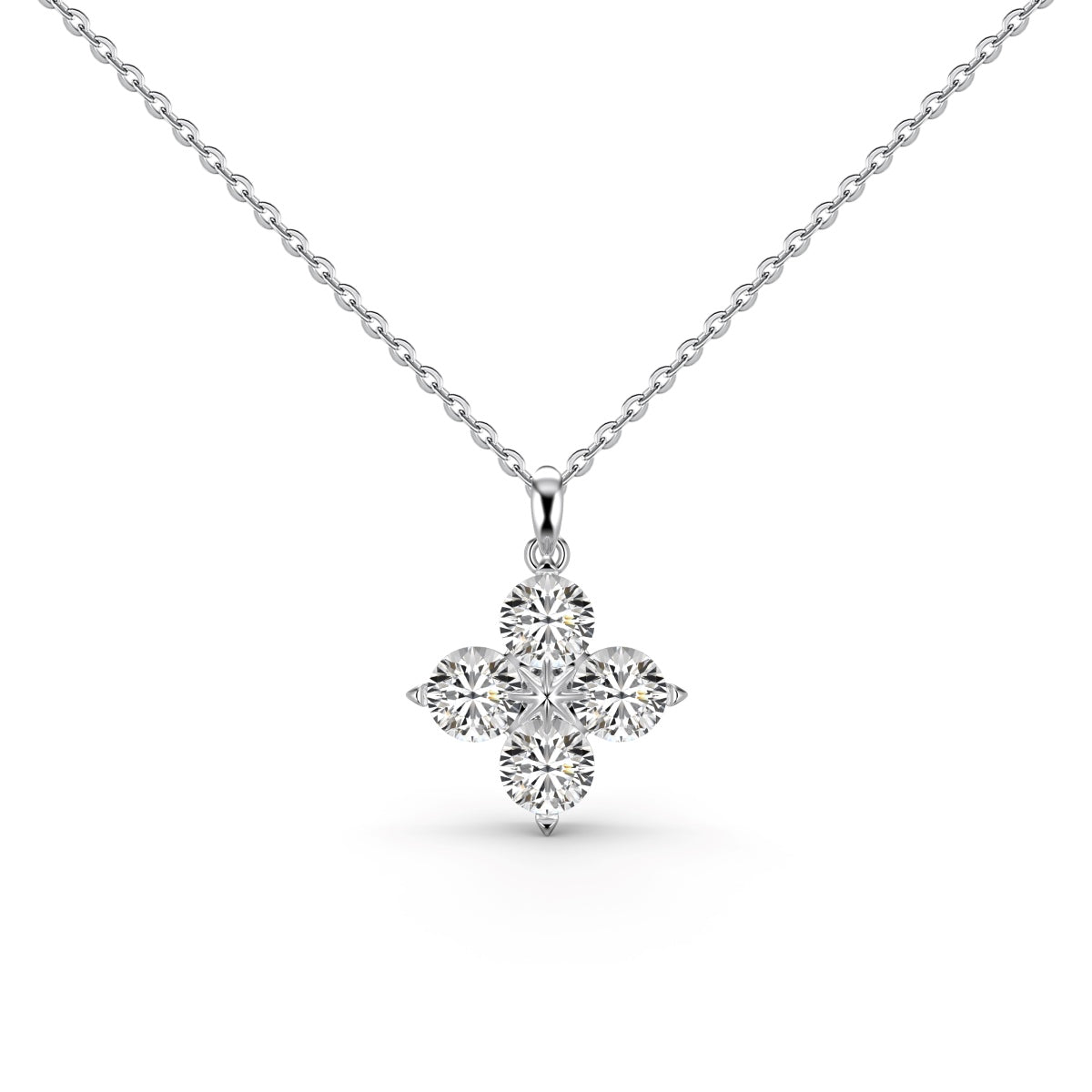 [Raffine]Collar de trébol de cuatro hojas y estrella de ocho puntas