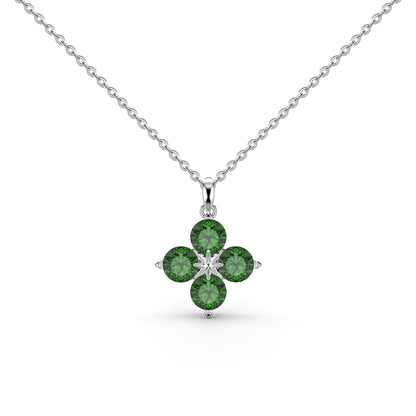[Raffine]Collar de trébol de cuatro hojas y estrella de ocho puntas