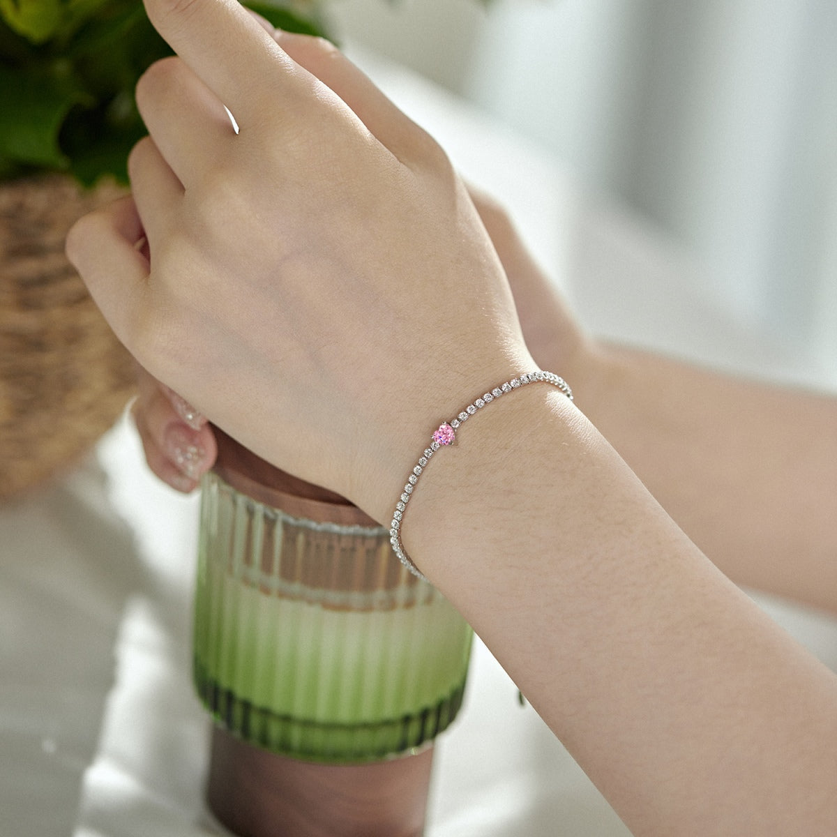 [Raffine] Pulsera elegante con forma de corazón romántico de 0,5 quilates