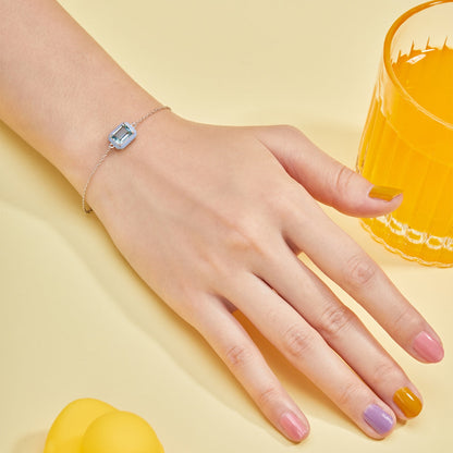 [Raffine] Pulsera diaria de corte esmeralda brillante y colorida de 2.0 quilates