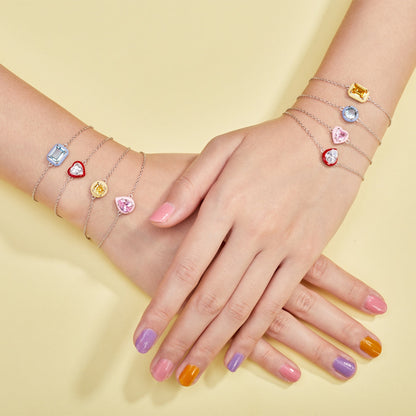 [Raffine] Pulsera diaria de corte esmeralda brillante y colorida de 2.0 quilates