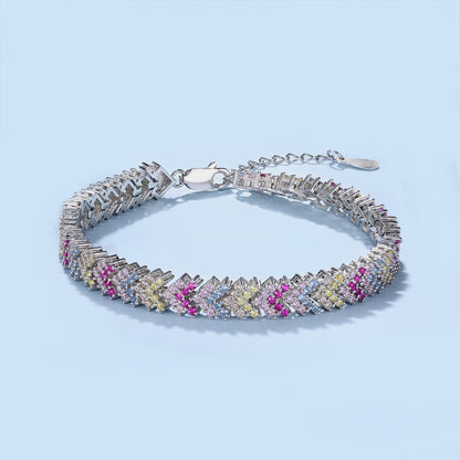 [Raffine]Pulsera de fiesta adornada con corte redondo brillante
