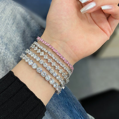 [Raffine] Pulsera diaria de corte princesa ornamentado de 0,5 quilates