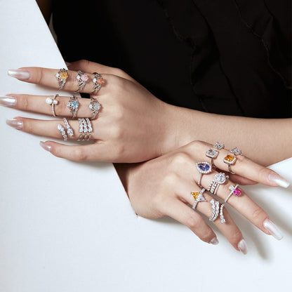 [Raffine] Anillo diario único con forma de serpiente vívida