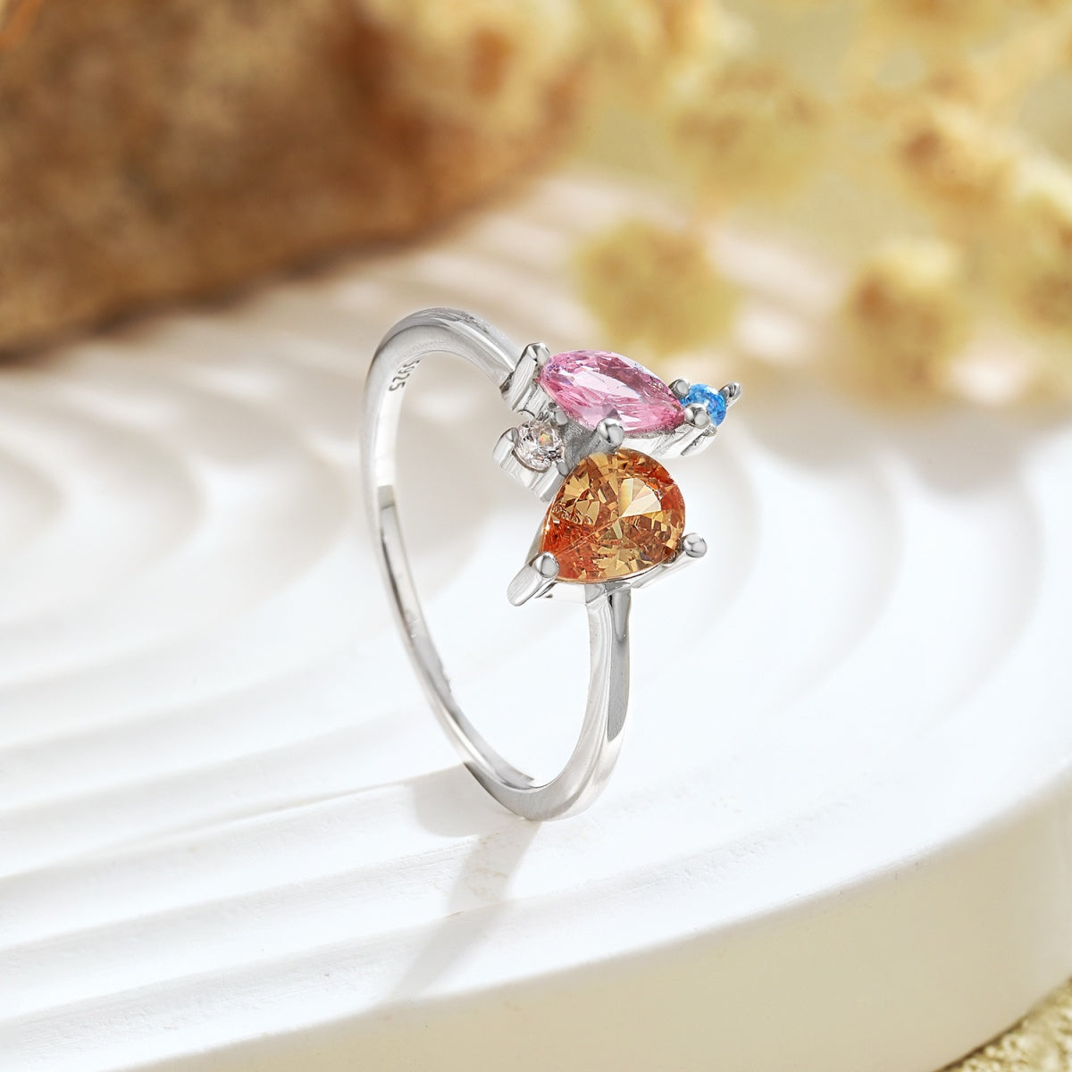 [Raffine] Anillo multicorte colorido y radiante para uso diario
