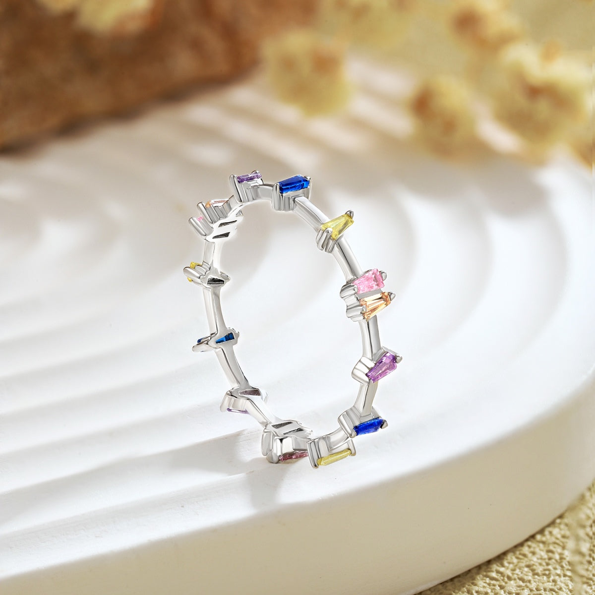 [Raffine] Anillo diario único de corte trapezoidal