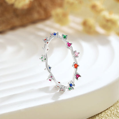 [Raffine] Anillo diario radiante de corte redondo colorido