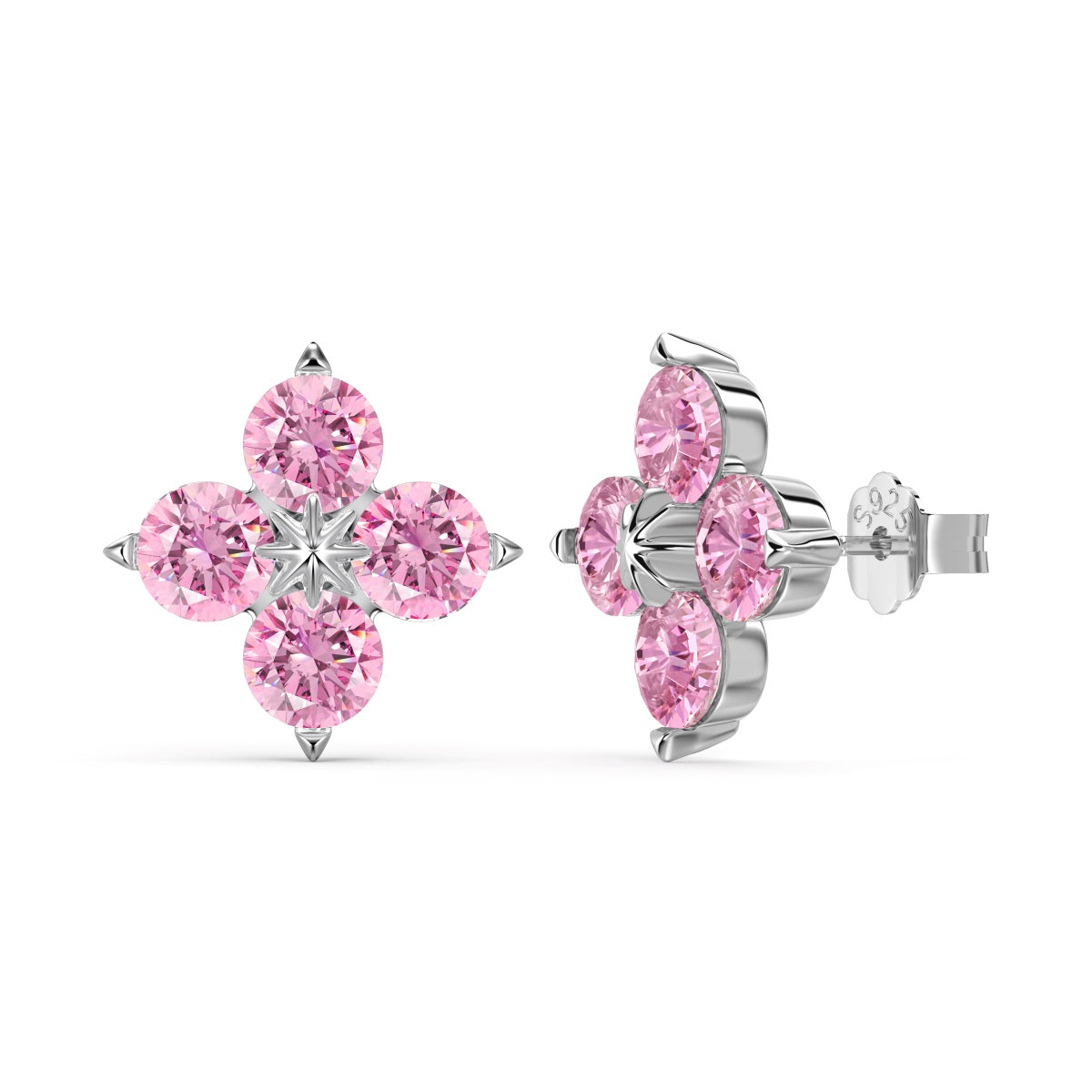 [Raffine]Boucles d'oreilles trèfle à quatre feuilles et étoile à huit branches