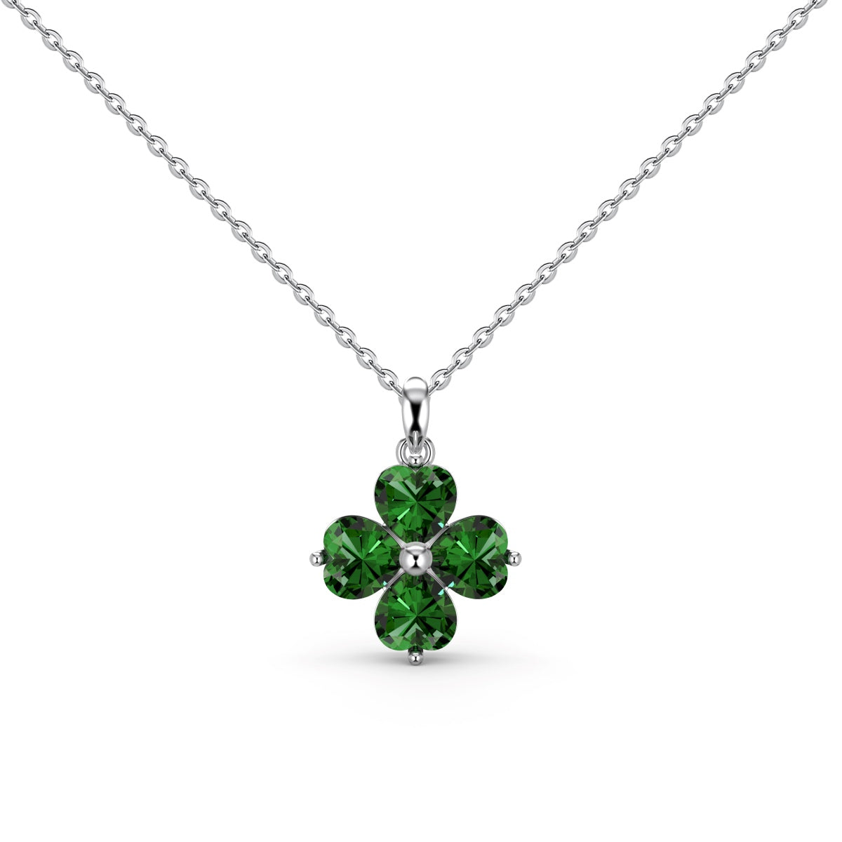 [Raffine] Collier de perles en forme de trèfle à quatre feuilles en forme de cœur