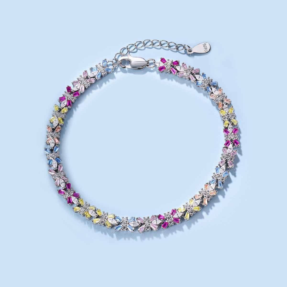 [Raffine] Pulsera de fiesta con corte esmeralda colorido y radiante