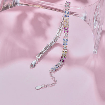 [Raffine] Pulsera de fiesta con corte esmeralda colorido y radiante