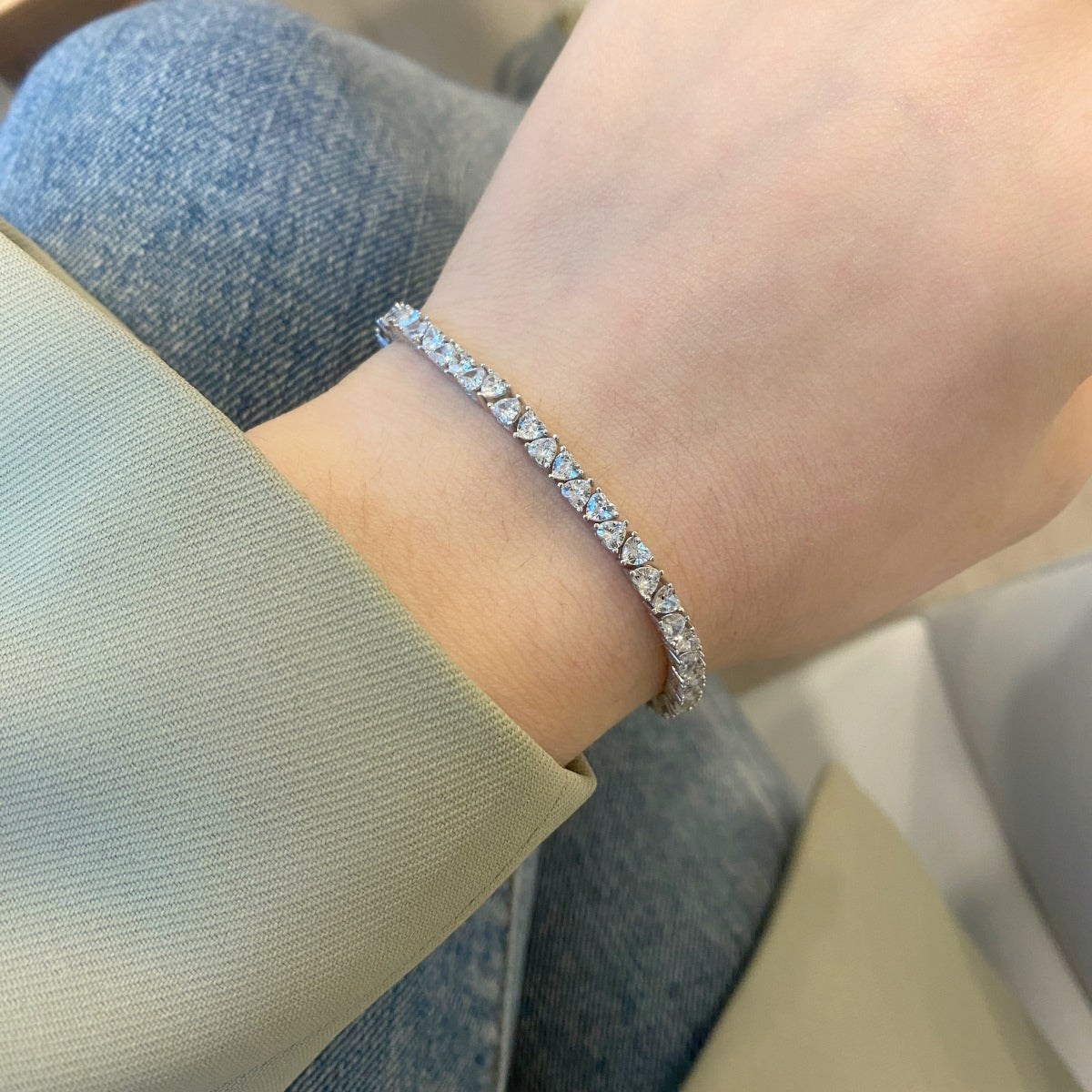 [Raffine] Pulsera romántica deslumbrante con forma de corazón para enamorados