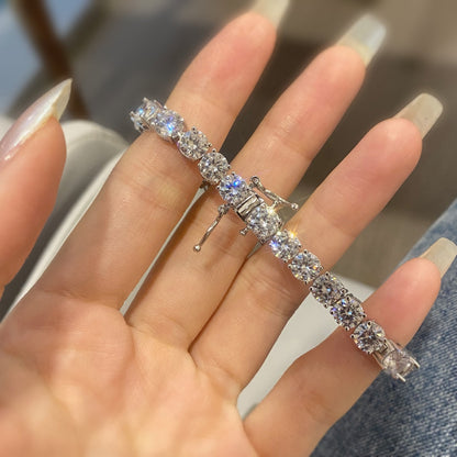 [Raffine] Pulsera nupcial de corte redondo deslumbrante de 0,75 quilates