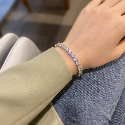 [Raffine] Pulsera nupcial de corte redondo deslumbrante de 0,75 quilates