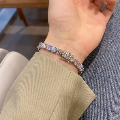 [Raffine] Pulsera nupcial de corte redondo deslumbrante de 0,75 quilates