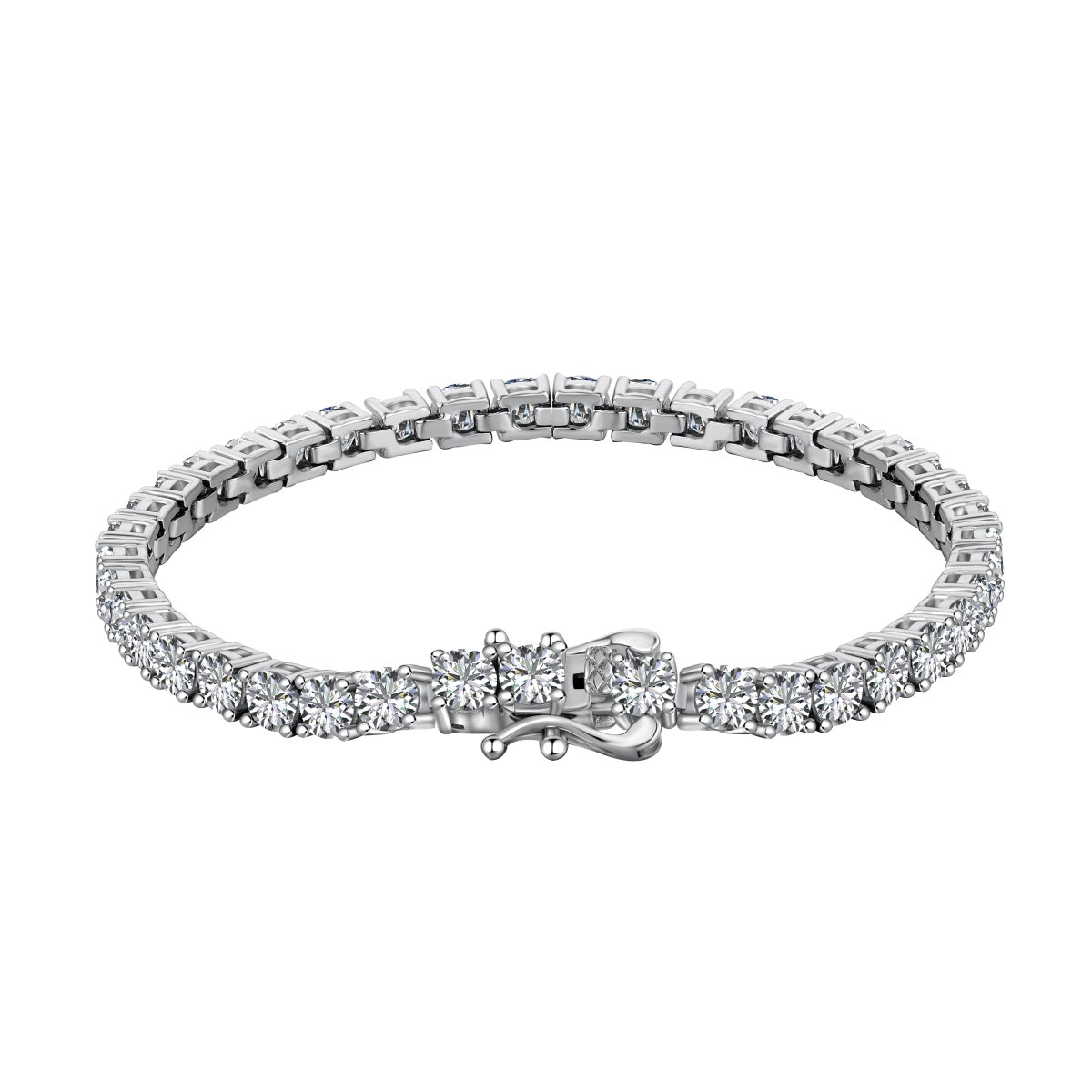 [Raffine] Lujosa pulsera de tenis con corte redondo ornamentado