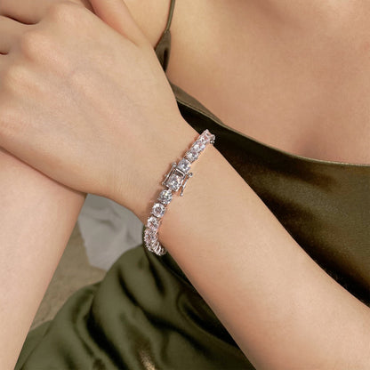 [Raffine] Pulsera nupcial de corte redondo deslumbrante de 0,75 quilates