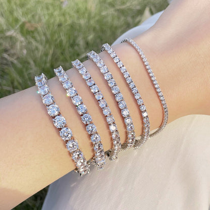 [Raffine] Lujosa pulsera de tenis con corte redondo ornamentado