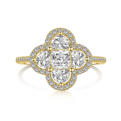 [Raffine] Lujoso anillo de banquete con forma de flor de eternidad