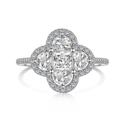 [Raffine] Lujoso anillo de banquete con forma de flor de eternidad