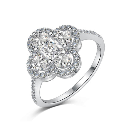 [Raffine] Lujoso anillo de banquete con forma de flor de eternidad