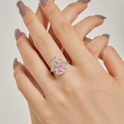 [Raffine] Anillo diario con forma de gota de agua brillante y colorida