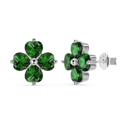 [Raffine]Four-Leaf Clover Ball Earrings