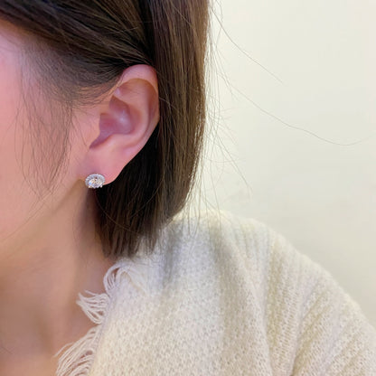 [Raffine]Classic Princess Round Shape Earrings