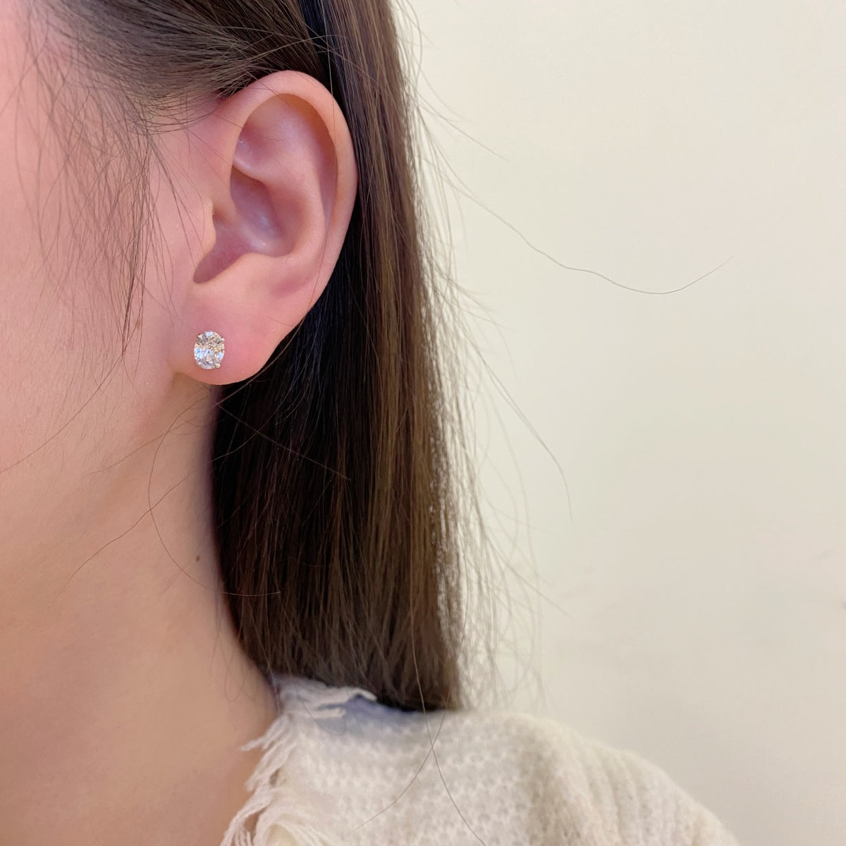 [Raffine]Oval Classic Dignified Elegant Earrings