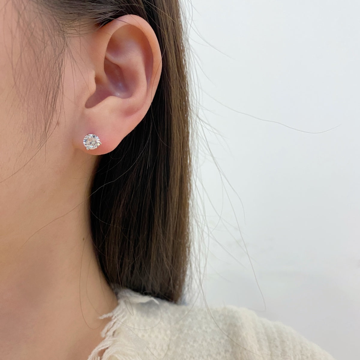 [Raffine]Dainty Round Shape Earrings