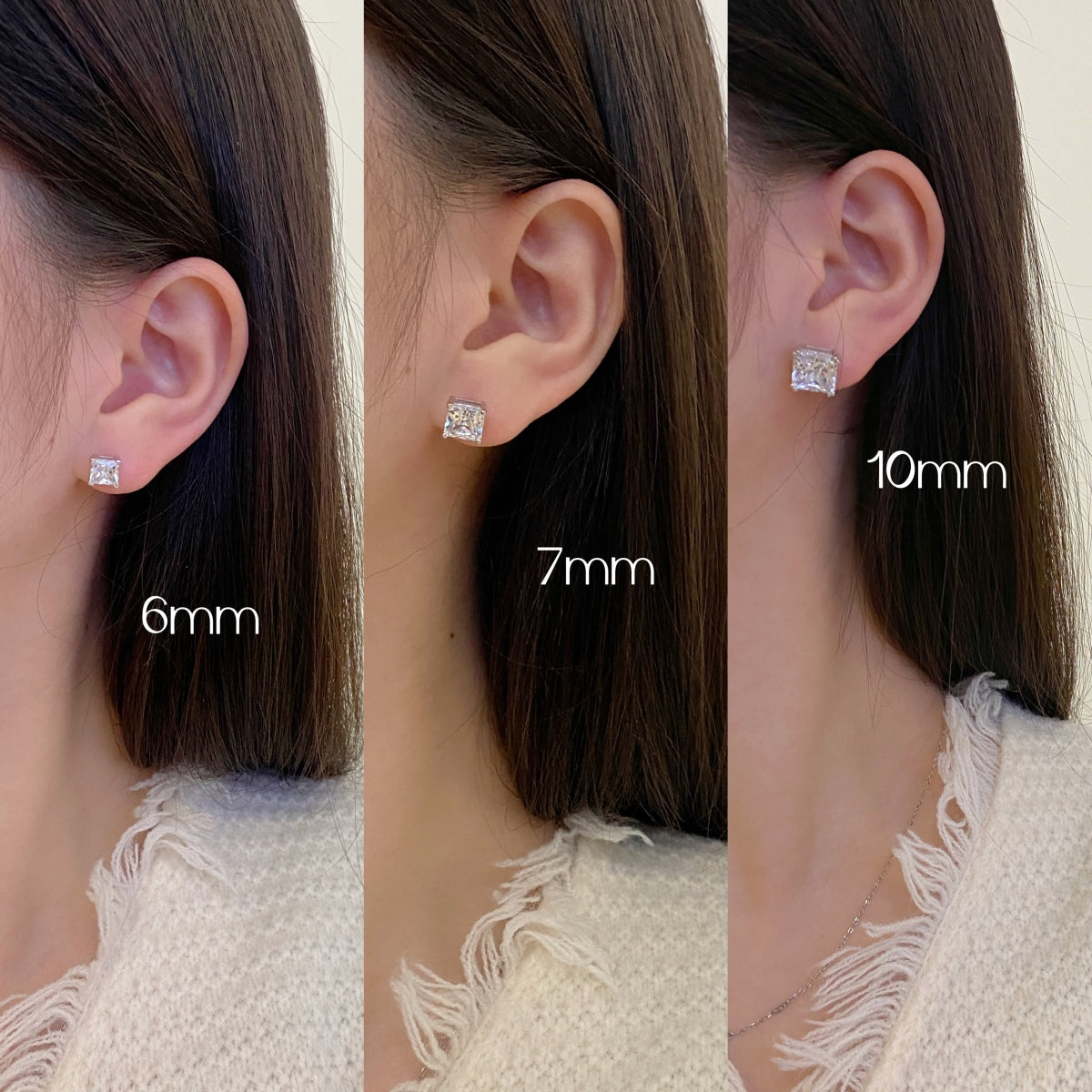 [Raffine]Delicate Square Shape Earrings