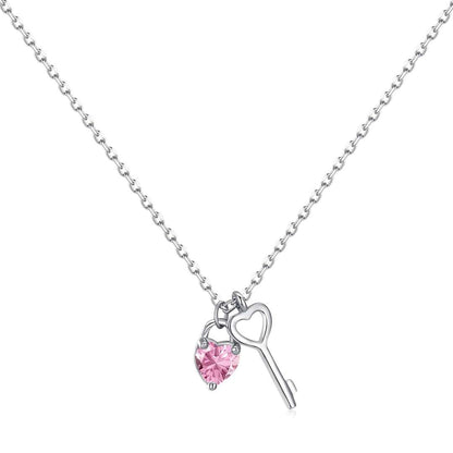 [Raffine]Unique Heart Shape Key Pendent Necklace